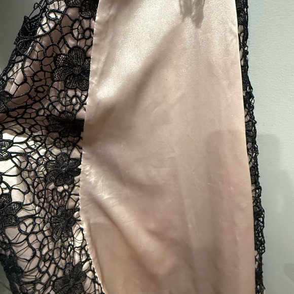 Bettie Page by Tatyana Elegant Lace Overlay Dress in Black and Beige - Picture 5 of 8